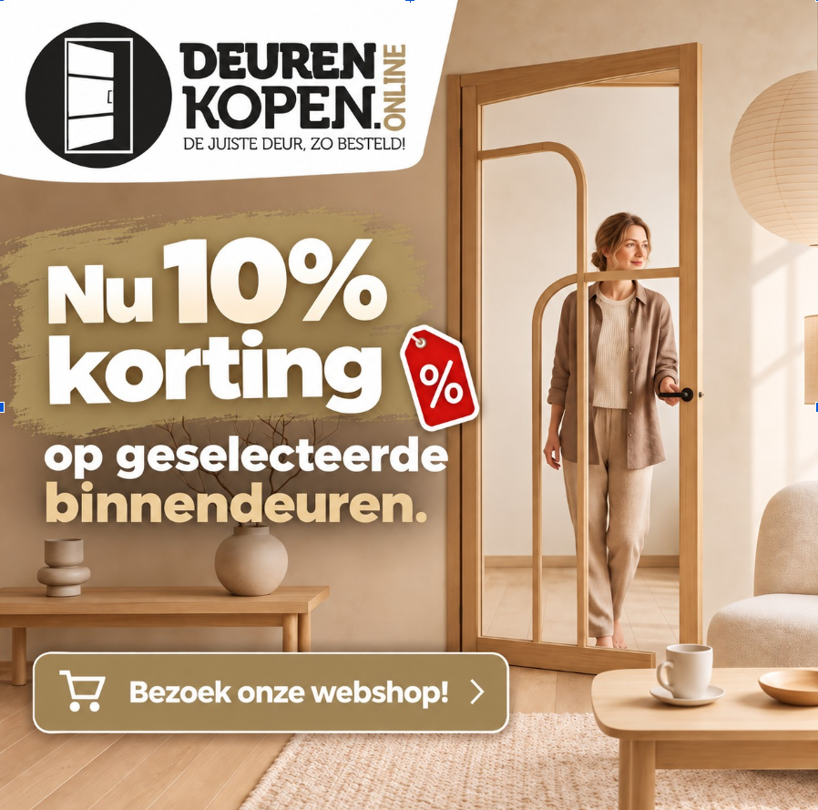 Actieposter: 10% korting op geselecteerde binnendeuren, online bestellen